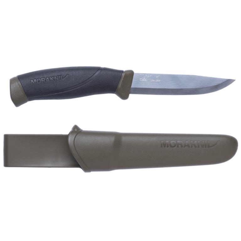 Morakniv® Companion (S) pārgājienu nazis – militāri zaļš, nerūsējošais tērauds, iepakojumā (blisterī)