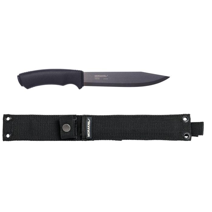 Morakniv Pathfinder Blackblade Bushcraft nazis – 170 mm oglekļa tērauda asmens, MOLLE futrālis, melns