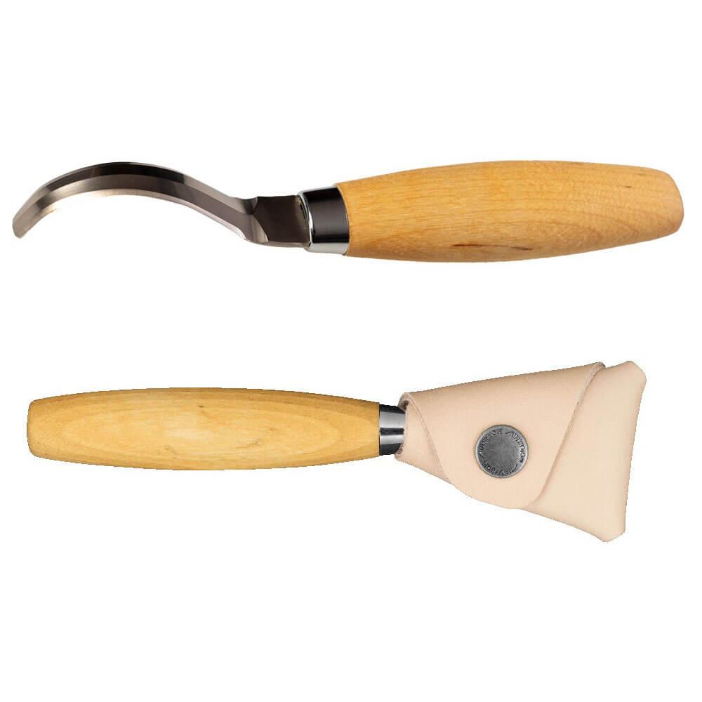 Morakniv āķa nazis 163 Double Edge – 2,0 mm nerūsējošais tērauds, bērza rokturis, ādas futrālis, dabīgā krāsā