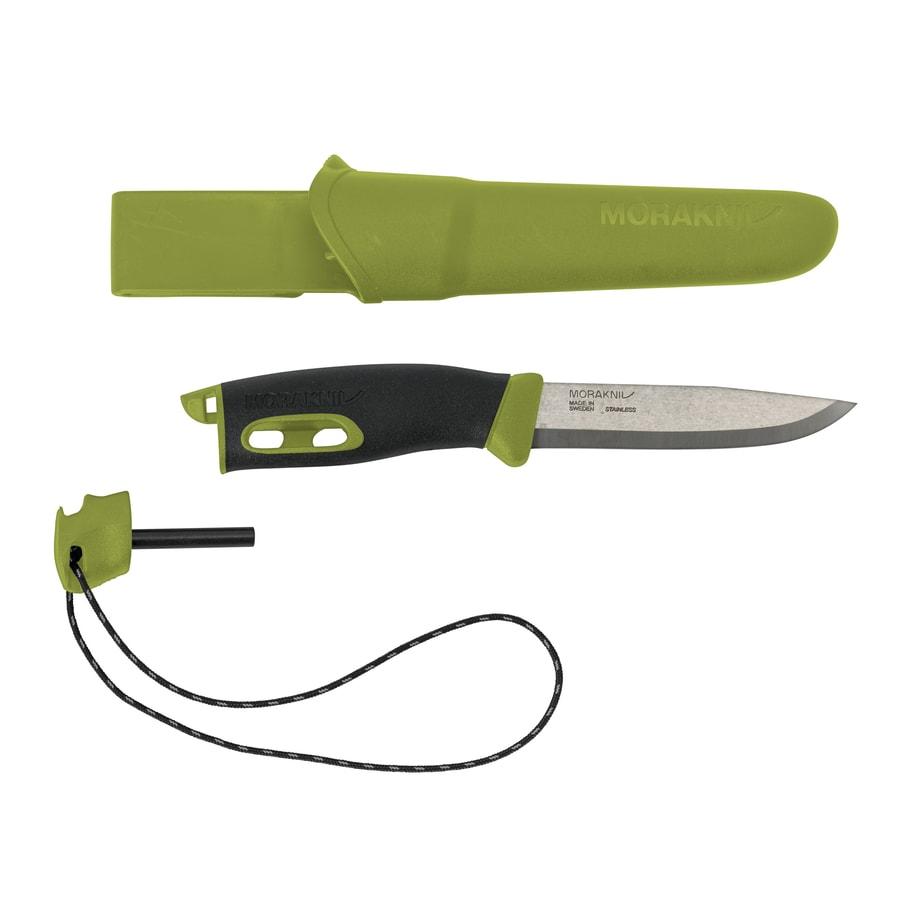 Morakniv Companion Spark nazis – 2,5 mm nerūsējošā tērauda asmens, uguns šķiļamais, zaļš