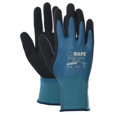 M-safe darba cimdi, neilona ar dubultā lateksa pārklājumu Double Latex 50-400, izmērs 8/M