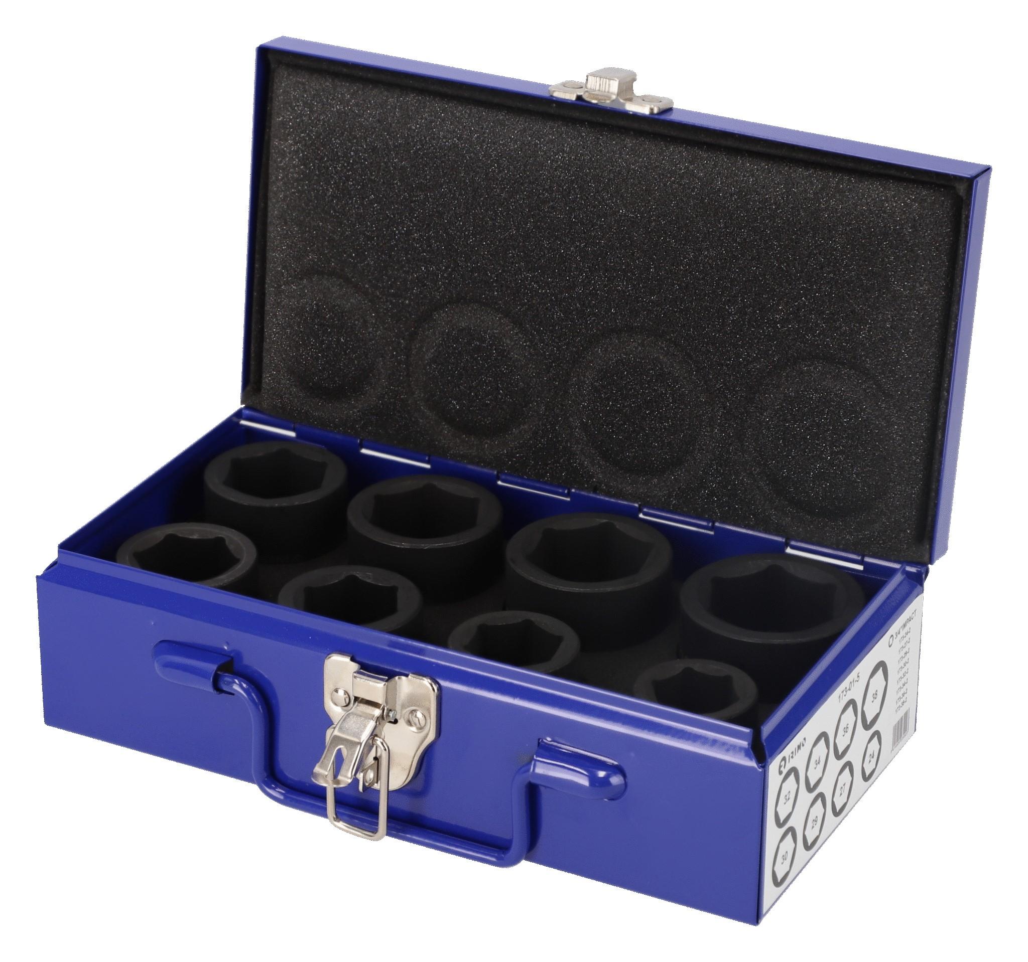 Hexagon impact socket set 8pcs 24-38mm 3/4