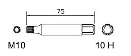 Special bit XZN M10 x 75mm, 10H