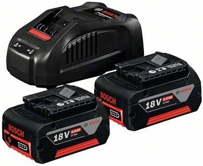 Akumulators + lādētājs Bosch GBA 18V / 2x5.0Ah + GAL 1880 CV