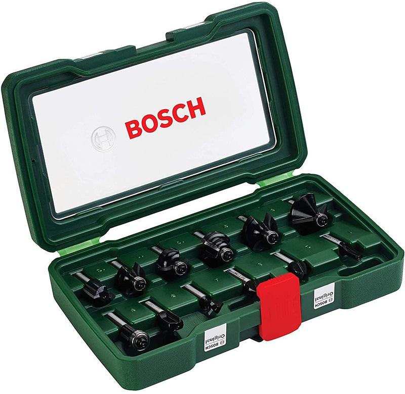 Routing drill bit set, 8mm shank, 12pcs