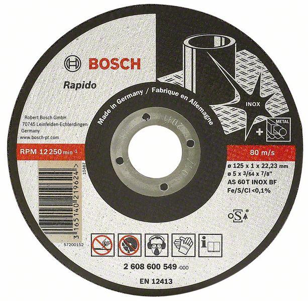 Abrazīvais disk 125x1x22,23mm, INOX Rapido