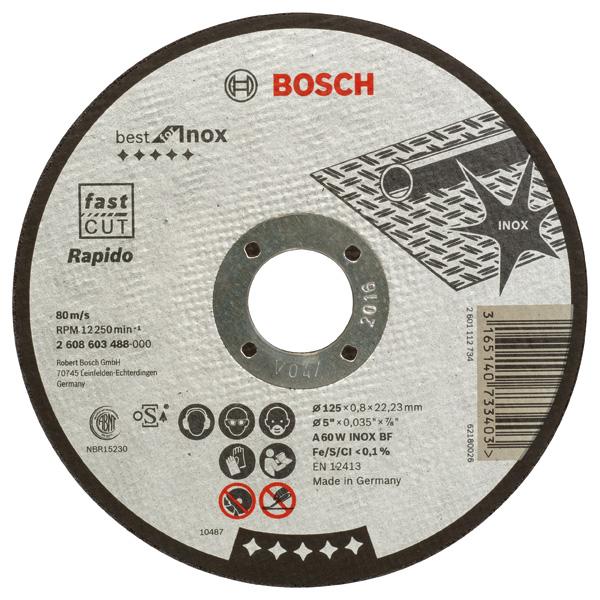 Abrazīvais disk 125x0.8x22,23mm, INOX