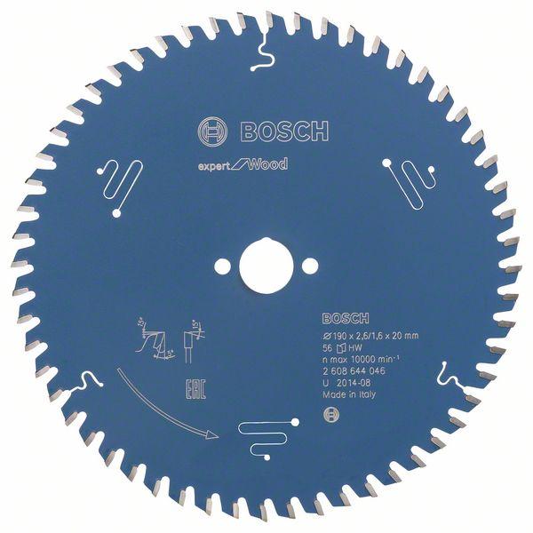 Bosch zāģa disks 190x20x2.6/1.5mm, 56T, Expert for Wood