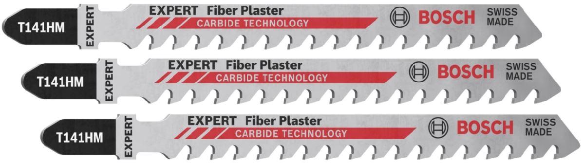 Jigsaw blade for drywall and fiber, 100mm, Bosch EXPERT, T141 HM - 3pcs