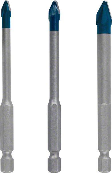 Hard ceramics and glass drill bit set 5-8mm, HEX-9 HardCeramic, 1/4