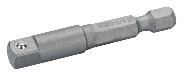 1xadaptor 1/4´ 50mm 3/8 w/pin
