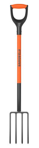 Digging fork 4x9mm tines 150x240mm, with steel shaft and two component plastic D-handle, 1030mm