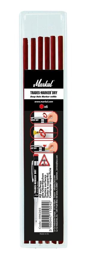 Refills for Trades-Marker® Dry. Pack of 6.(Red)