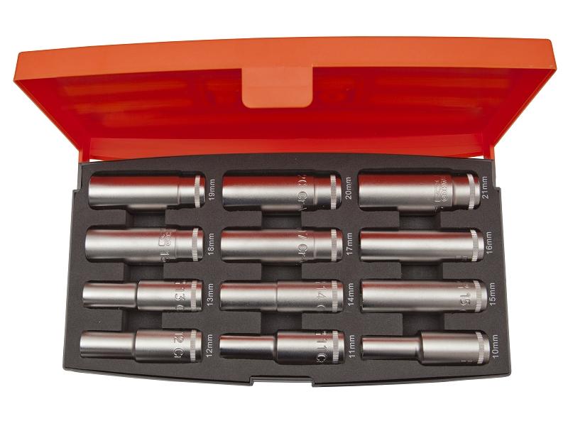 Deep hexagon socket set 10-21mm 1/2