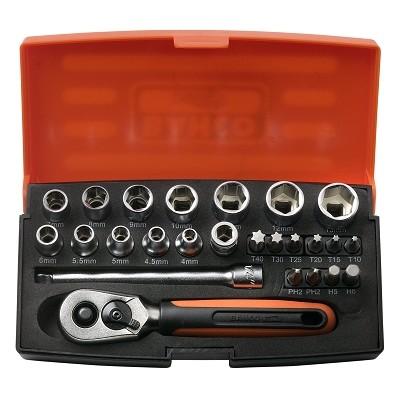 Muciņas 4-13mm un uzgaļi PH, HEX, TORX komplekts 1/4 