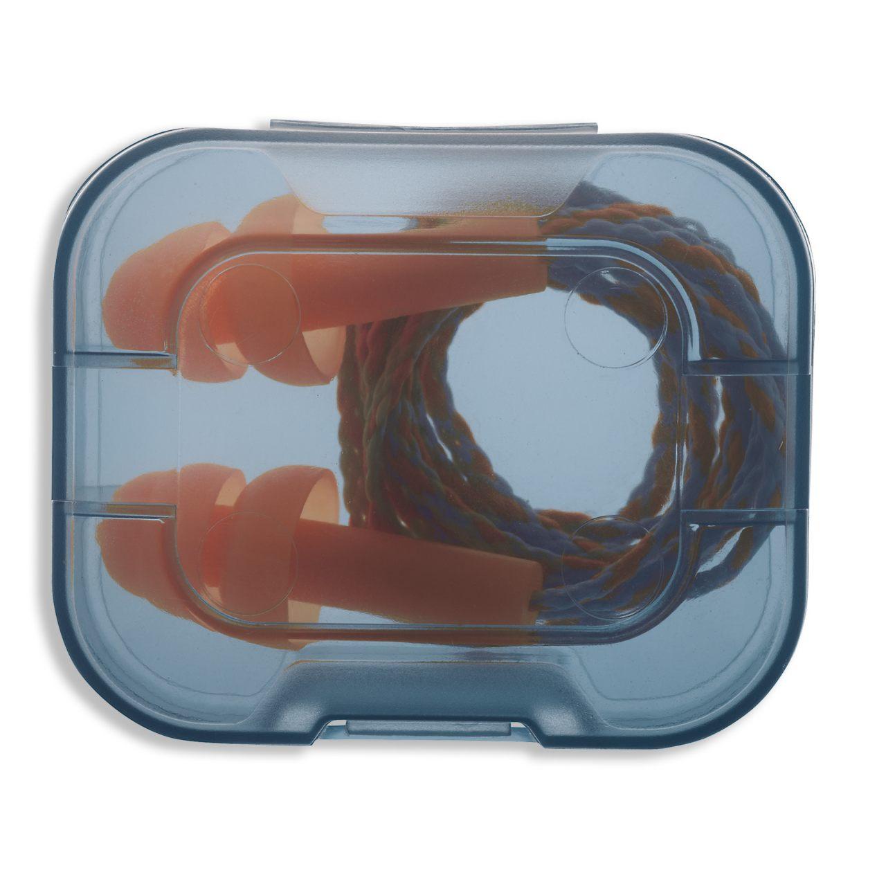 Reusable ear plugs with cord Uvex Whisper, orange, SNR 27dB, size S, in a plastic mini box