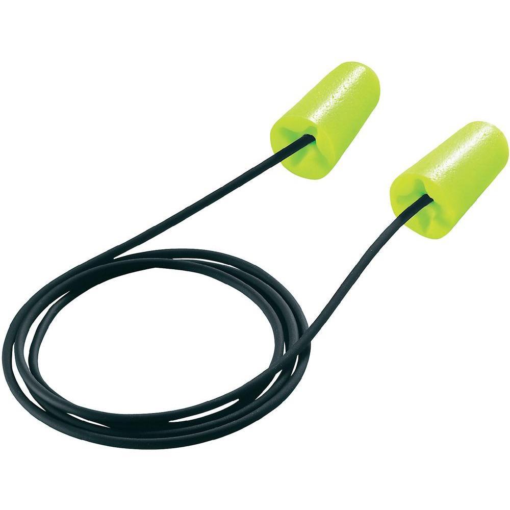Ear plugs, disposable, X-fit, corded, pair packed. Lemon. SNR: 37dB.  1 pair. For a very loud environments.