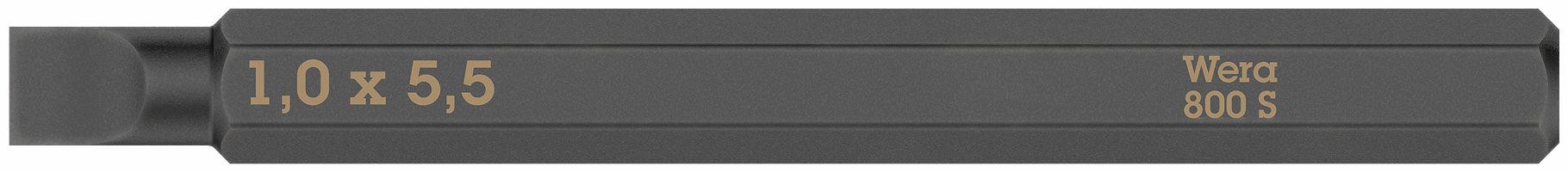 Wera 800 S bit for impact screwdriver SL 1,0 x 5,5 x 70 mm