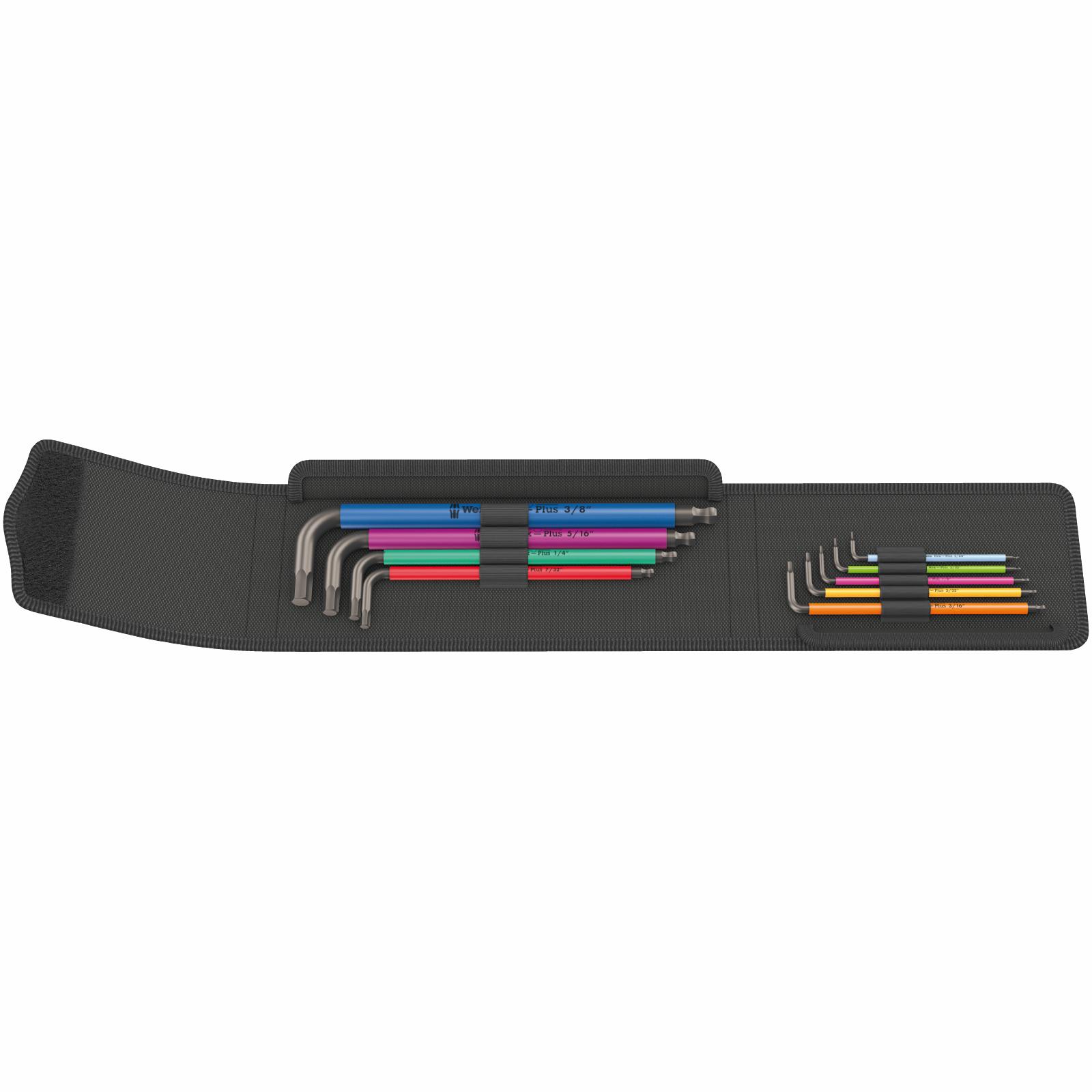 Wera 950/9 L-HEX key set, imperial, BlackLaser Multicolour 5/64