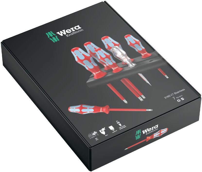 Wera stainless VDE s/driver set 3160i/3165i/6 Rack, PZ + SL