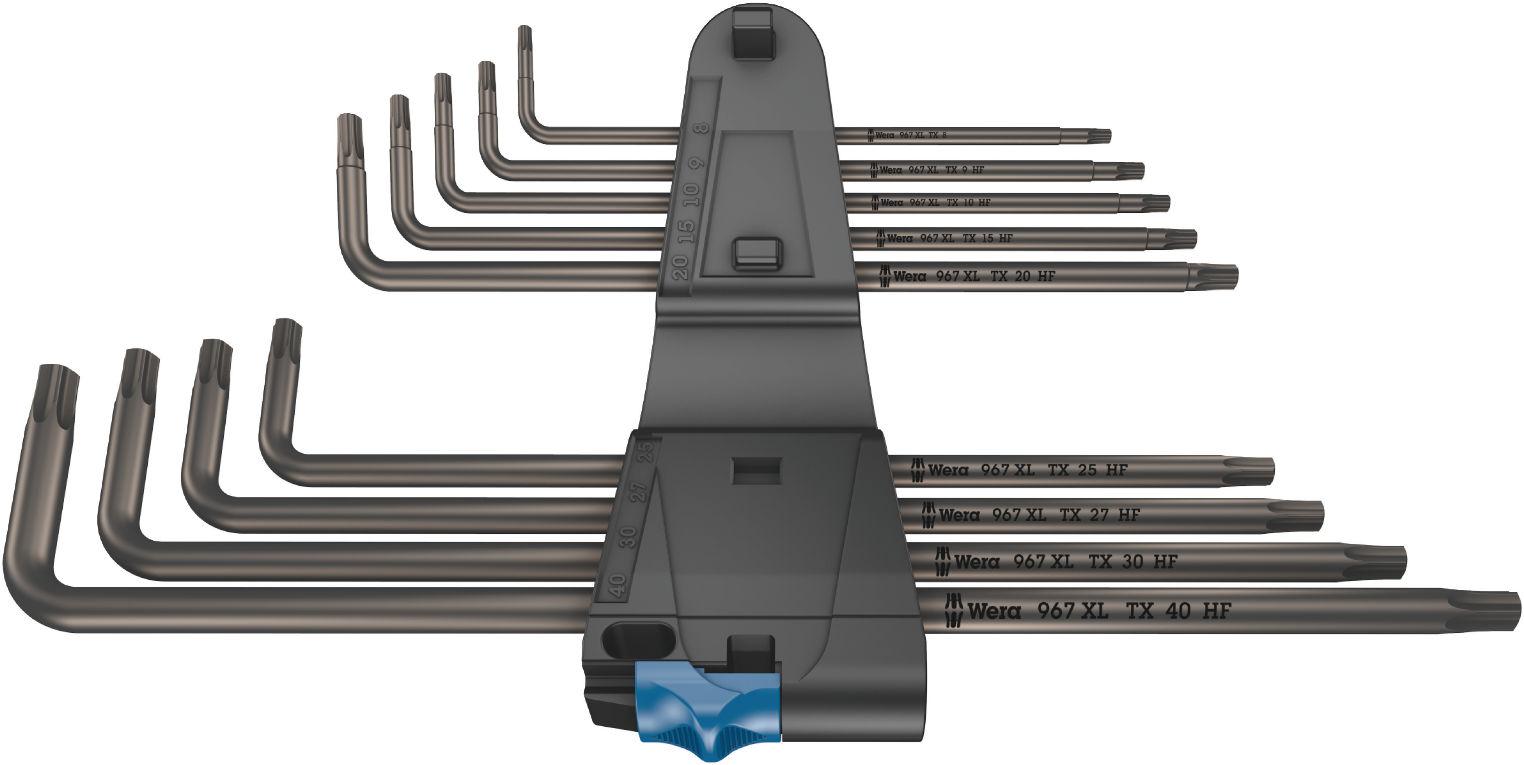 Wera TORX L-key set TX XL with holding function, long, BlackLaser