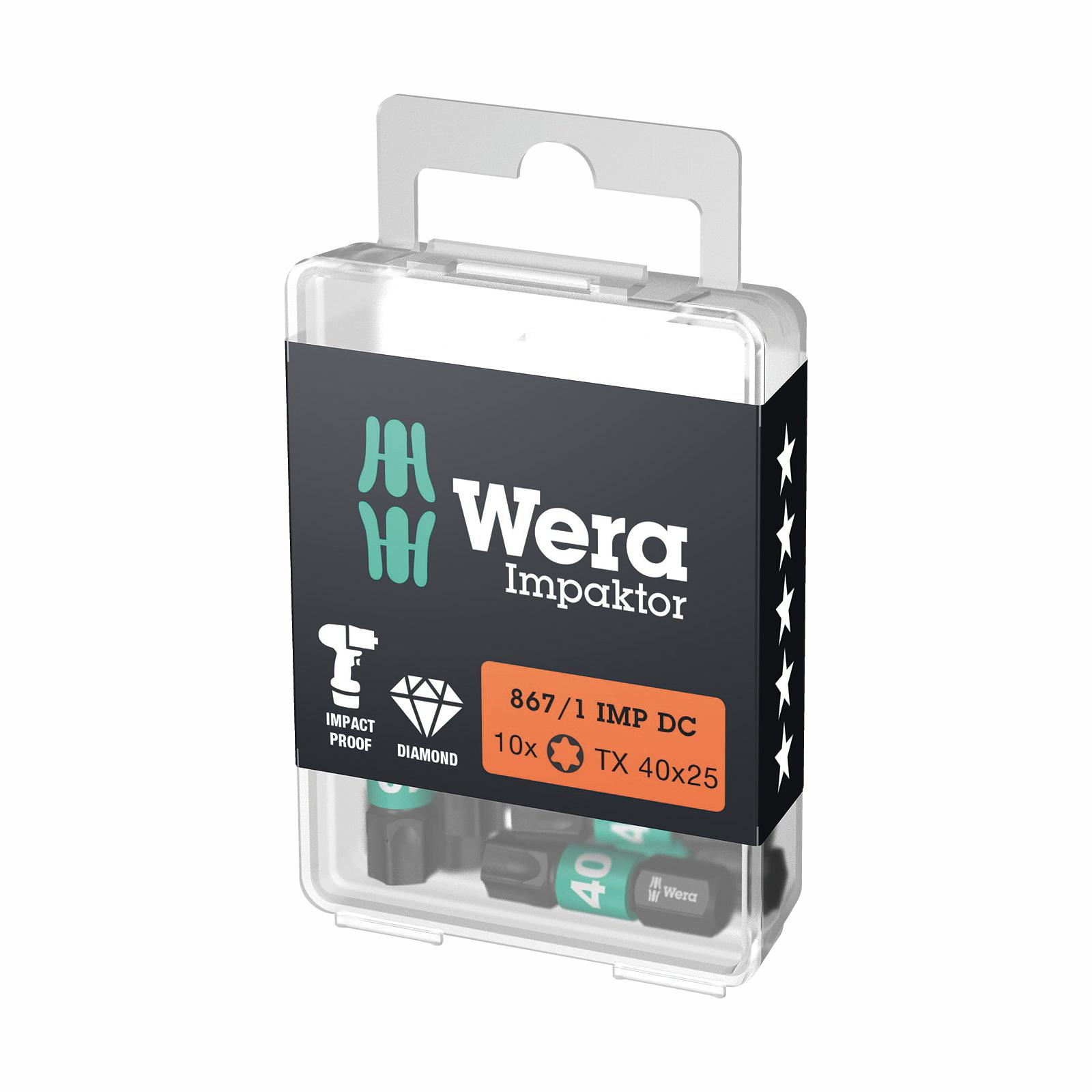 Wera 867/1 Impactor uzgaļi TORX T40 x 25mm, 10gab