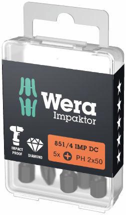 Wera 851/4 Impactor uzgaļi PH 3 x 50mm, 5gab