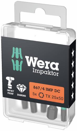 Wera 867/4 Impactor uzgaļi TORX T40 x 50mm, 5gab
