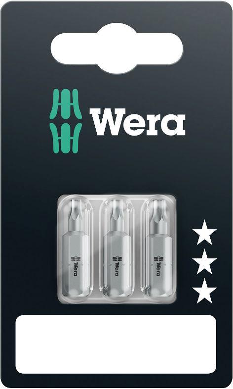 Wera standarta uzgaļi, TORX T10 x 25mm, T15 x 25mm, T20 x 25mm, 867/1, blisterī
