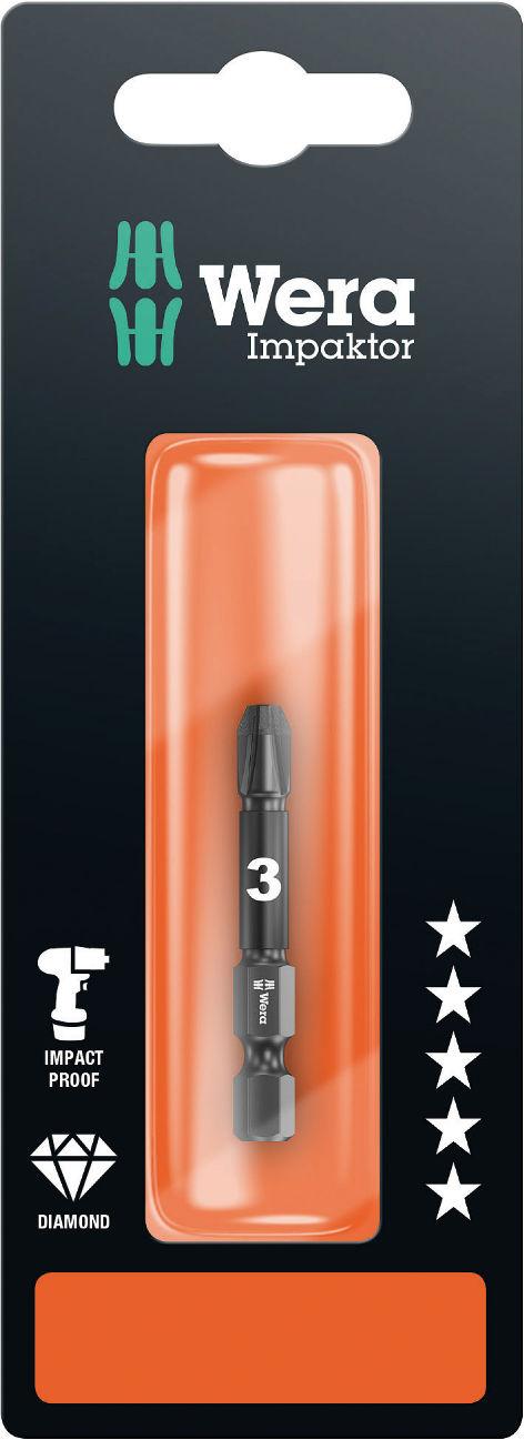 Wera Impaktor uzgalis, PZ3 x 50mm, 855/4 IMP DC, blisterī