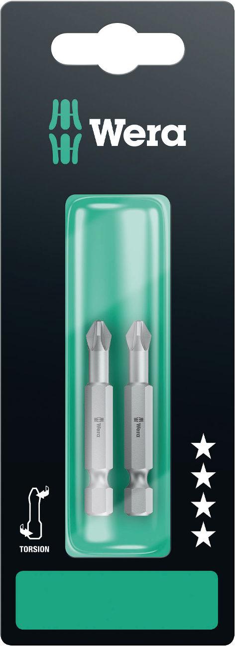 Wera Torsion uzgaļi 2 x PZ2 x 50mm, 855/4 TZ, blisterī