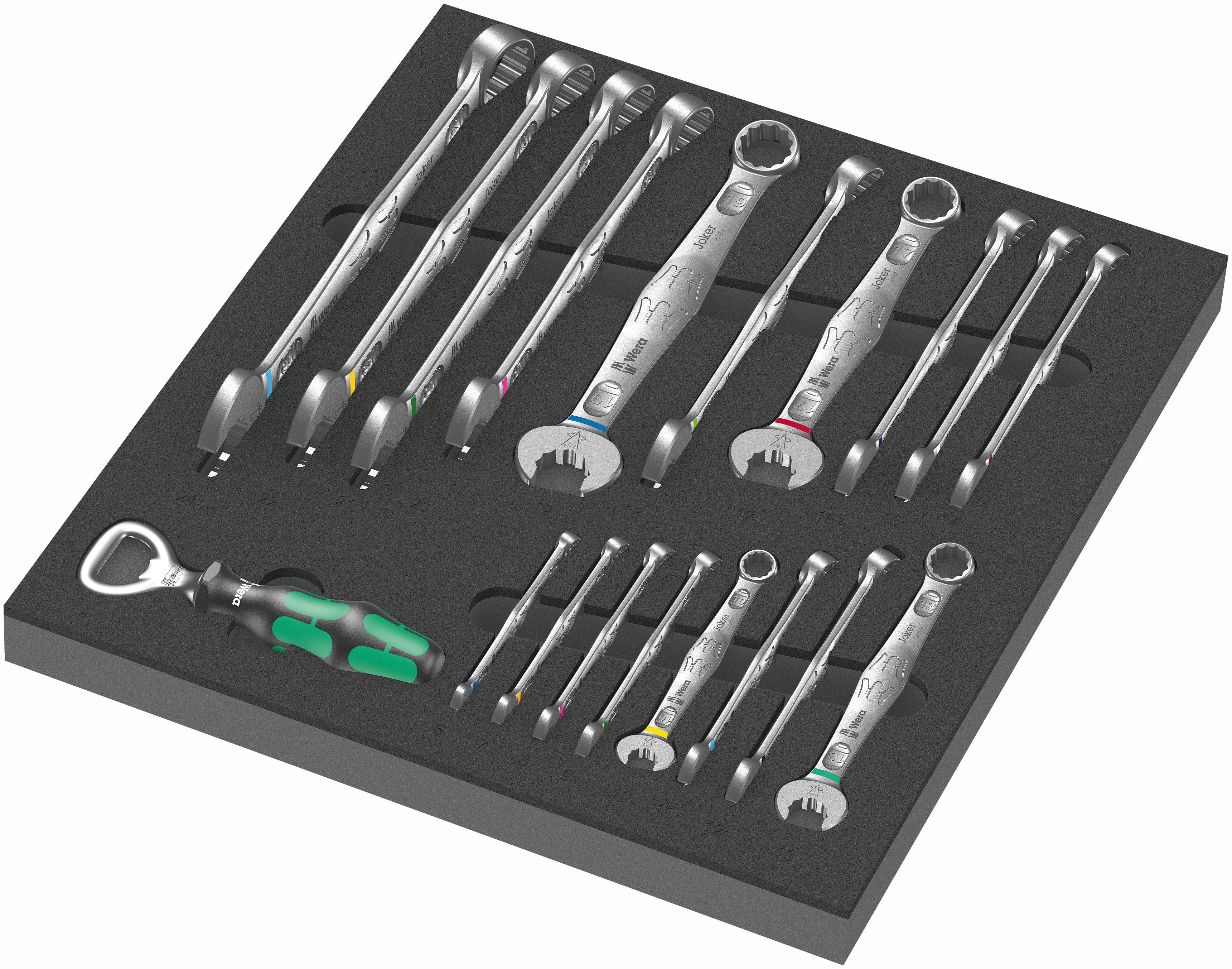 Wera 9731 Foam insert 6003 Joker set, 19pcs, 6-24mm