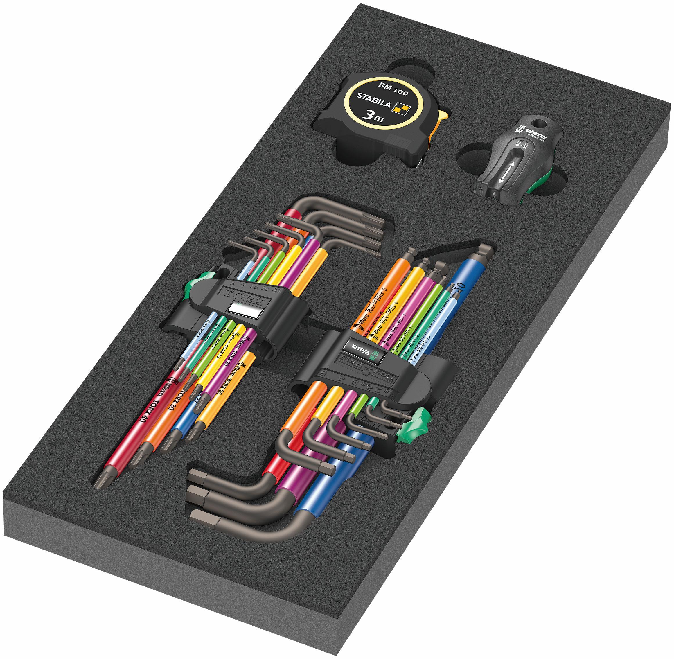 Wera 9740 Foam insert L-key set, 20pcs TORX+HEX