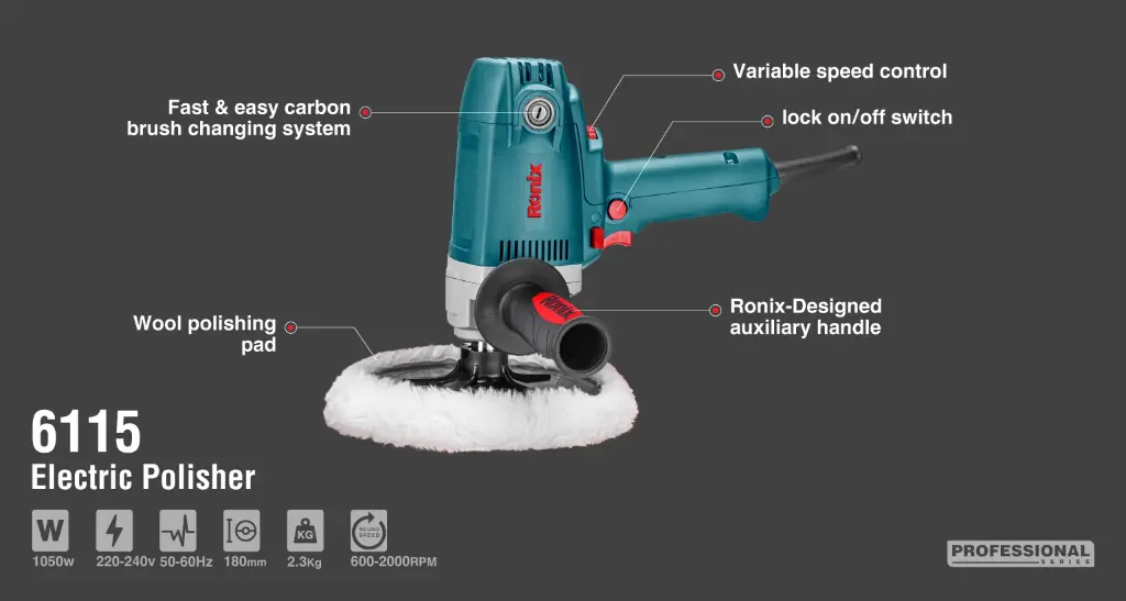 Vertical Electric Polisher 1050W-180mm