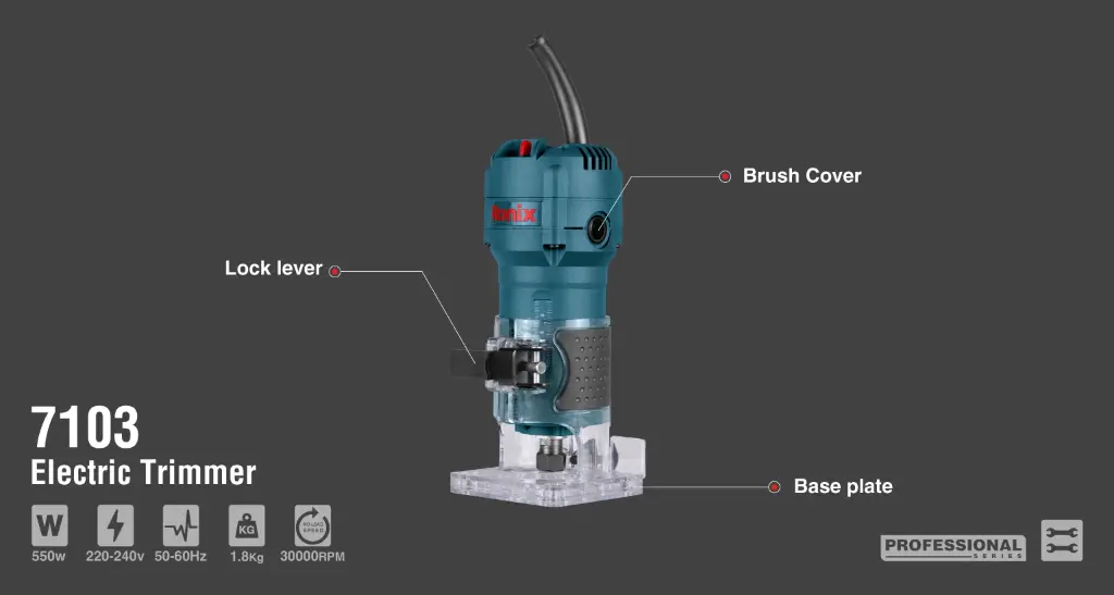 Electric wood Trimmer 550W-6mm