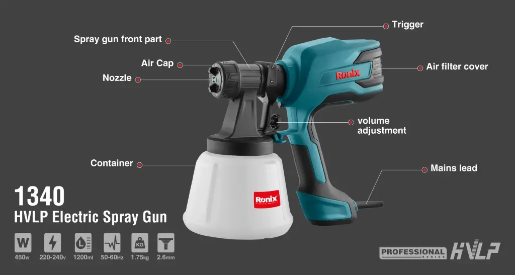 Electric HVLP Spray Gun 450W