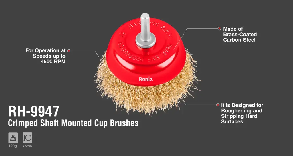 Cup brush with shank 75mm