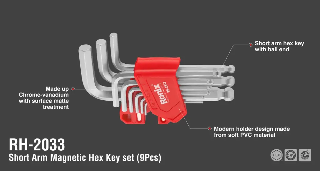 Magnetic Hex Key set (9Pcs)