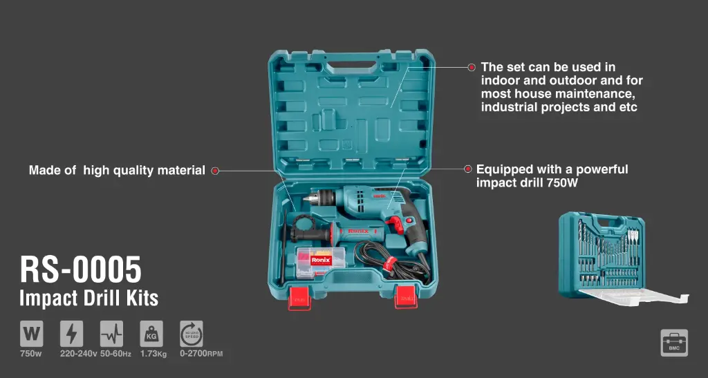 Ronix Impact drill kit 13mm