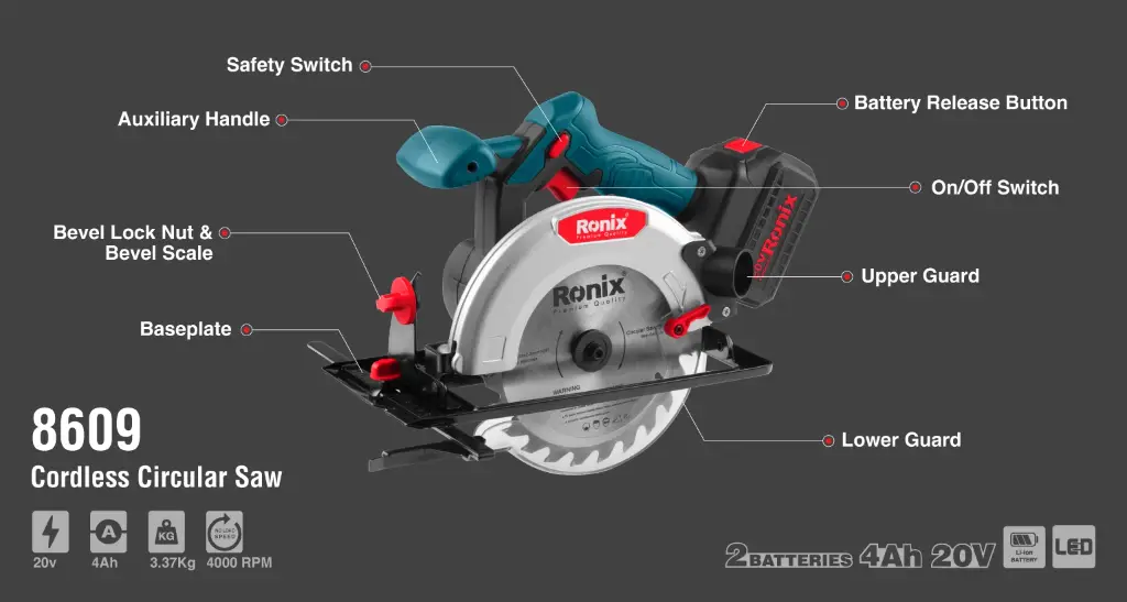 20V Cordless Circular Saw 165mm