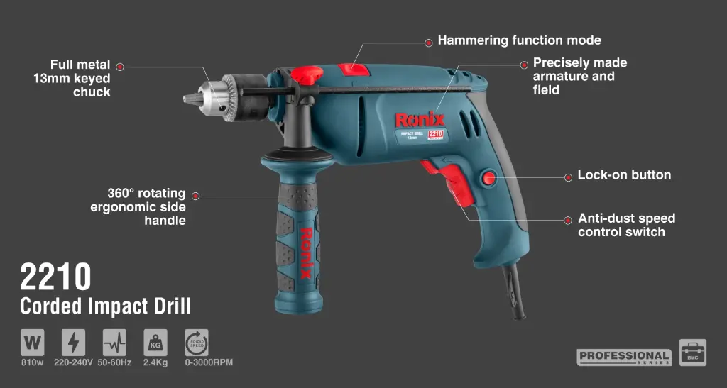 Electric Impact Drill-810W-13mm