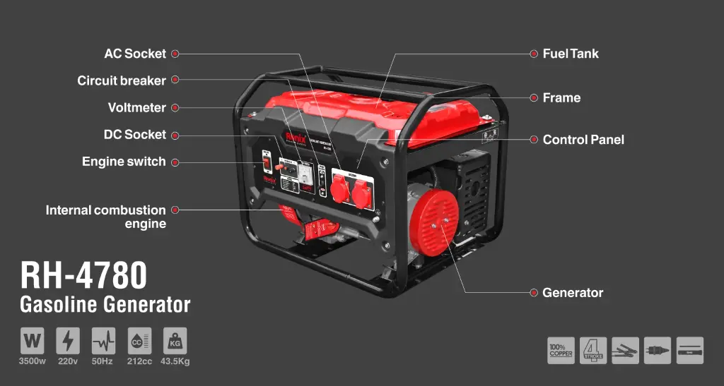 Gasoline Generator 3.5Kw-15L