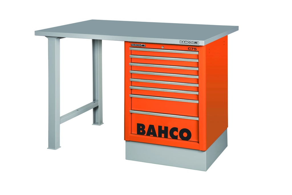 Steel top workbench 1800x750x40mm with side drawer toower orange tool trolley 1495K with 6 drawers