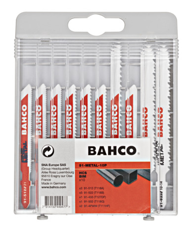 Jigsaw blades set 10pcs, T-shank, for metal