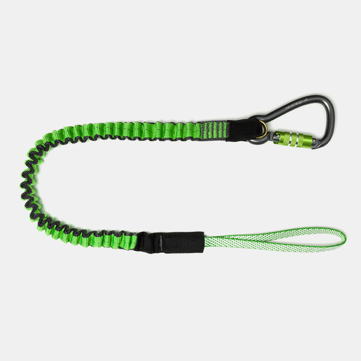 Heavy duty bungee tool lanyard NLG, with carabine and loop, max load 18kg