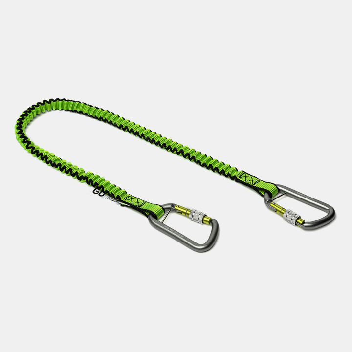 Bungee tool lanyard, with two carabines, max load 3kg