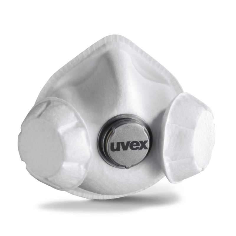 Face mask Uvex Silv-Air Exxcel 7333 FFP3 3D. Preformed with big valve, two additional compartments for easier breathing. Reusable