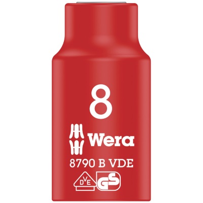 Wera VDE Zyklop 3/8" drive socket 8.0 x 46.0 mm