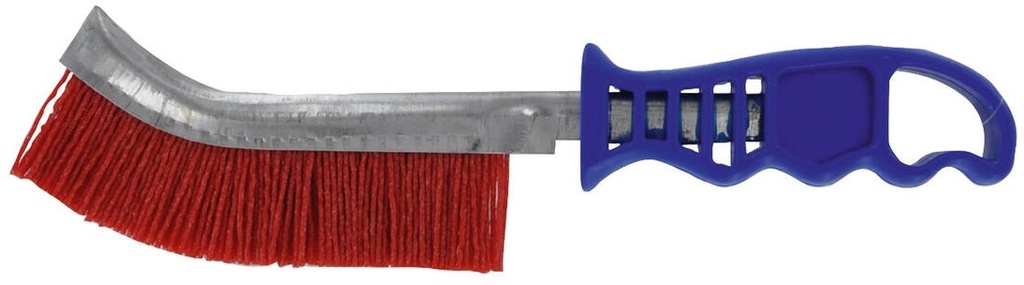 Abrasive nylon wire brush with plastic handle