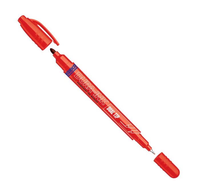 Permanent ink marker Markal DURA-INK Dual Tip, red